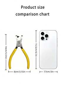 1pc 2mm Universal Handheld Watch Band Pliers, Belt Hole Punch Tool, Hole Punch Eyelet Tool, Tag Punching Machine, Strap Hole Puncher Back To School - Yellow - View 2