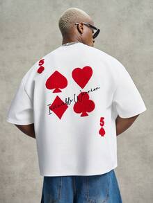 PAVTROS Men's Street Letter Embroidered T-Shirt - White - View 4