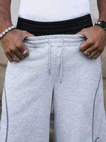 PAVTROS Men's Contrast Trim Drawstring Waist Slant Pocket Casual Sweatpants, Spring/Summer Wide Leg - Multicolor - View 7