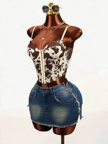 Mistrie 2026 Spring/Summer Leopard Print Button Strap Tank Top For Women - Apricot - View 6