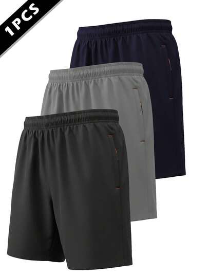 EGENSIO 男士纯色弹力腰带休闲短裤，适合夏季日常穿着