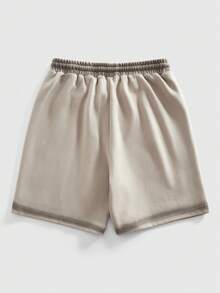 ROMWE MEN Essentials Men's Distressed Casual Khaki Cargo Shorts - Grey - View 2