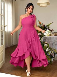 Celure 大码女士优雅A字连衣裙，系带腰身，荷叶边下摆装饰，黄色连衣裙，适合派对、约会、通勤、春夏穿着，A字廓形显瘦，优雅女士上衣，新年连衣裙，中东长裙，毕业典礼、节日、情人节、音乐节、母亲节、万圣节、感恩节、复活节、国庆节、舞会、约会派对、婚礼季、户外活动等场合。 - 中紫紅色 - 查看 1