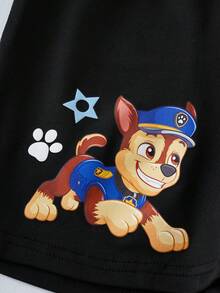 SHEIN | PAW Patrol 男童休闲卡通印花短裤，夏季 - 黑色 - 查看 7