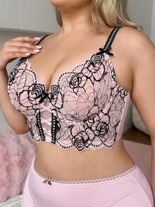 PetitDoll 大码性感蕾丝文胸 - 粉色 - 查看 4