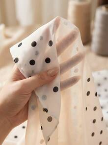 SHEIN BAE 女士波点图案短款花瓣袖单排扣衬衫 - 白色 - 查看 8