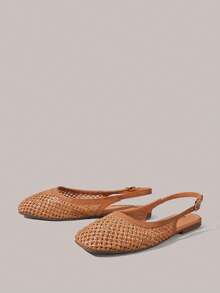 Styleloop 女士鞋履 假日风草编平底鞋 假日风穿搭 波西米亚风 美式复古风 西部风 音乐节穿搭 派对穿搭 平底女鞋 - 焦糖棕 - 查看 2