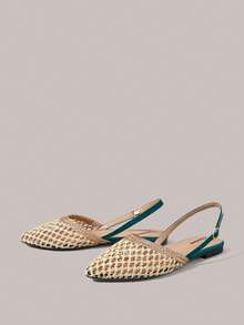 Styleloop 女士平底凉鞋，套脚后跟，波西米亚风，复古美式，西部风，音乐节，派对装扮，圣诞节假日旅行必备波西米亚风 - 墨綠色 - 查看 2