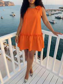 Slaydiva Lễ hội âm nhạc Xuân/Hè 2026, Lễ Phục Sinh, Ngày Thánh Patrick, Phong cách miền Tây, Phong cách du mục, Tiệc sinh nhật, Lễ tốt nghiệp, Khuôn viên trường, Sinh viên, Trang phục thường ngày, Dễ phối đồ, Giải trí, Du lịch tàu biển, Bãi biển, Tắm nắng, Phong cách thịnh hành, Thời trang đường phố, Khách dự đám cưới phong cách Boho, Đi làm, Ăn sáng muộn, Phong cách tối giản dễ phối đồ, Thời trang đường phố Y2K ngọt ngào, Bán chạy, Hẹn hò hàng ngày, Sân bay - Đầm chữ A dáng rộng xếp ly - Màu cam - trái cam - Xem 7