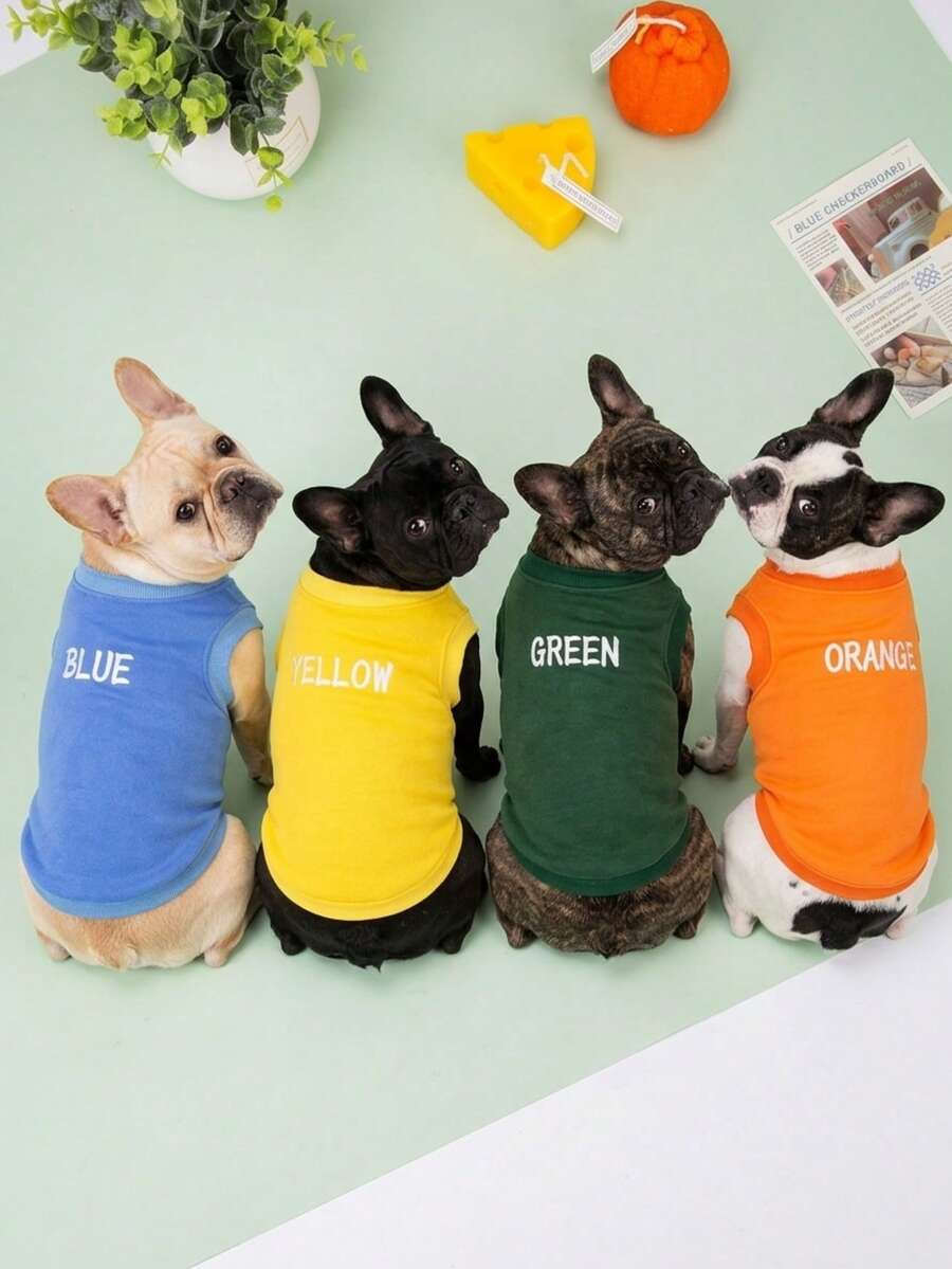 PETSIN Quần áo thú cưng mùa xuân mới, đồ dùng cho thú cưng, quần áo cho thú cưng, áo ba lỗ cho chó, áo thun cho mèo, trang phục cho gấu bông, trang phục cho động vật nhỏ, áo ba lỗ thường ngày mát mẻ, quần áo cho chó, quần áo cho mèo, áo ba lỗ hai mùa xuân hè mới. - Nhiều màu - Xem 1