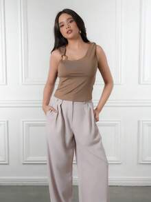 Criza Taa 2pcs/Set Asymmetric Collar Fitted T-Shirt, Versatile Casual Top, Spring/Summer - Multicolor - View 1