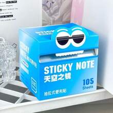 105 Transparent Pearlescent Sticky Notes - Gradient Color Cartoon Eyes Design, Smooth Writing Surface And Strong Adhesive, Suitable For Home Office School Organization, Decorative Stationery Supplies, Notepads, Study Aids, Interesting Patterns, High-Quality Paper, Workspace Organization, Premium Stationery, For Creative Professionals - Pearlescent - View 6