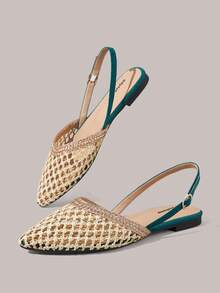 Styleloop 女士平底凉鞋，套脚后跟，波西米亚风，复古美式，西部风，音乐节，派对装扮，圣诞节假日旅行必备波西米亚风 - 墨綠色 - 查看 6