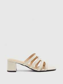 CUCCOO BIZCHIC Giày sandal cao gót nữ màu mơ, kiểu dáng thoải mái, mũi vuông, thích hợp cho việc đi làm. - Màu be - Xem 2