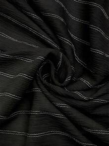 SHEIN LUNE 女士休闲条纹夏季度假通勤日常基本款时尚扭结中长连衣裙 - 黑色 - 查看 7