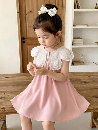 Elladie kids Đầm cổ hoa không tay cho bé gái, kiểu dáng công chúa thanh lịch, thích hợp cho kỳ nghỉ, tiệc tùng và các dịp khác, mùa hè.