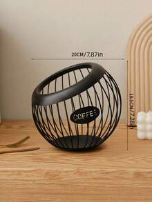 1个大容量黑色金属咖啡壶架兼咖啡胶囊收纳篮 - 黑色 - 查看 11