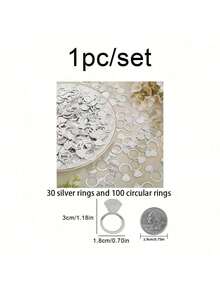 Silver Diamond Ring, Paper Scraps, Bachelor Party, Wedding Decoration, Desktop Scattering, Scene Decoration, 1 Set, 5g - Silver - View 9