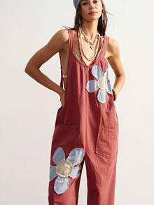 Bohemela Women's Floral Print Pocket Casual Jumpsuit For Daily Wear - Multicolor - View 6