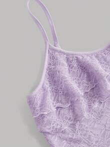 SHEIN Tween Girl Casual Minimalist Comfortable Asymmetrical Hem Tank Top & Fishtail Hem Skirt Set Tween Girl - Mauve Purple - View 9