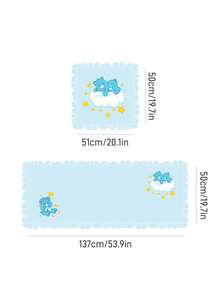 SHEIN X Care Bears 1 Funda de almohada decorativa de encaje con diseño de dibujos animados, funda de almohada rosa, material transpirable y suave, cómoda y cálida, lavable a máquina, variedad de tamaños para elegir, adecuada para diferentes almohadas, buen regalo - Azul - Ver 3