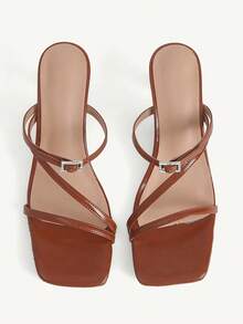 CUCCOO CHICEST Giày nữ mùa xuân. Giày cao gót mũi vuông, gót mỏng, kiểu dáng lãng mạn, thanh lịch, màu nâu da PU, có khóa cài, thích hợp cho nữ dự tiệc, cô dâu, bộ sưu tập mùa rượu vang cho ngày Valentine. Thanh lịch và đa năng. - màu nâu - Xem 2