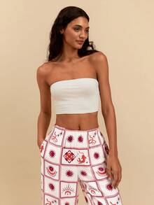 Travachic Pantalones anchos de uso versátil y casual con estampado total para uso diario de mujer - Multicolor - Ver 5