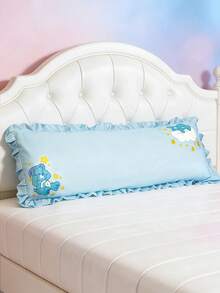 SHEIN X Care Bears 1 Funda de almohada decorativa de encaje con diseño de dibujos animados, funda de almohada rosa, material transpirable y suave, cómoda y cálida, lavable a máquina, variedad de tamaños para elegir, adecuada para diferentes almohadas, buen regalo - Azul - Ver 5