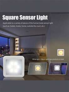 Lampu Malam LED Sensor Gerak, Lampu Dinding Induksi Inframerah PIR Bertenaga Baterai AAA (Baterai Tidak Termasuk), Mudah Dipasang & Pencahayaan Portabel untuk Samping Tempat Tidur, Lorong, Kamar Mandi, Tangga & Lemari - Putih - View 9