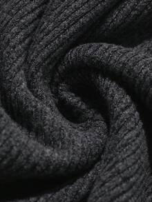 DAZY 男士纯色深灰色罗纹面料背心，夏季 - 深灰色 - 查看 6