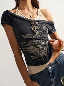 Bohemela 女士度假针织露背吊带T恤，春夏款 - 黑色 - 查看 5