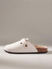 Solecia Women's Fashion Platform Slippers, Round Toe Square Buckle Decorative Spring Shoes, Suitable For Spring, Easter, Christmas - White - View 4