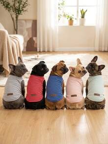 PETSIN Quần áo thú cưng mùa xuân mới, đồ dùng cho thú cưng, quần áo cho thú cưng, áo ba lỗ cho chó, áo thun cho mèo, trang phục cho gấu bông, trang phục cho động vật nhỏ, áo ba lỗ thường ngày mát mẻ, quần áo cho chó, quần áo cho mèo, áo ba lỗ hai mùa xuân hè mới. - Nhiều màu - Xem 2