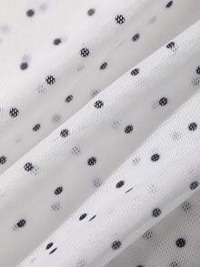 FRIFUL Women's Casual Polka Dot Print Long Sleeve T-Shirt - White - View 3