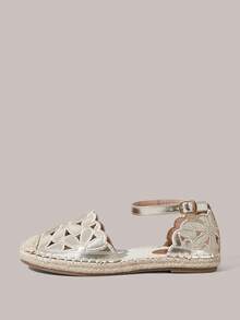 Women's Thick Sole Hemp Rope Fashion Vacation Round Toe Buckle Shoes - Gold - View 3