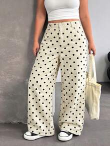 Rivivi Y2K Streetwear Casual Plus Size Leopard Print Baggy Jeans - Black and White - View 1