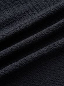 SHEIN Áo thun ngắn tay màu đen dáng casual dành cho nữ tuổi teen - màu đen - Xem 6