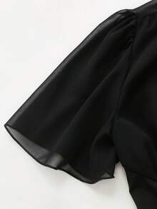 SHEIN 优雅简约短袖修身短连衣裙，适合日常穿着，春夏皆宜。 - 黑色 - 查看 13