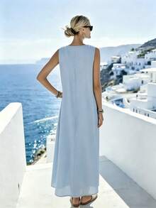 EMERY ROSE Váy dài nữ - Xanh da trời - Xem 2