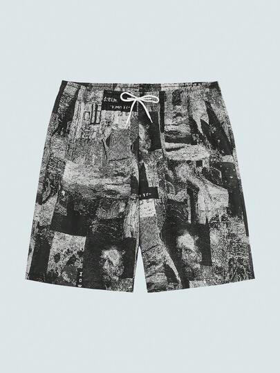 Modcrash 男士黑色印花短裤，时尚百搭休闲迷彩短裤，街头风，轻盈透气，适合夏季穿着，复古美式风格，男女皆宜，宽松版型夏季服装——适合日常穿着和夏季度假穿着。