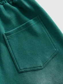 ROMWE MEN 男士做旧渐变绿白条纹休闲短裤 - 綠色 - 查看 6