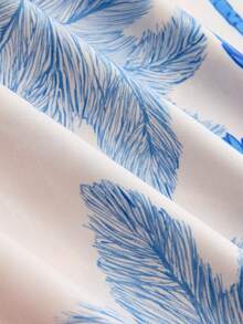 Franclia Women's Elegant Vacation Casual Printed Halter Backless Dress - Blue and White - View 6