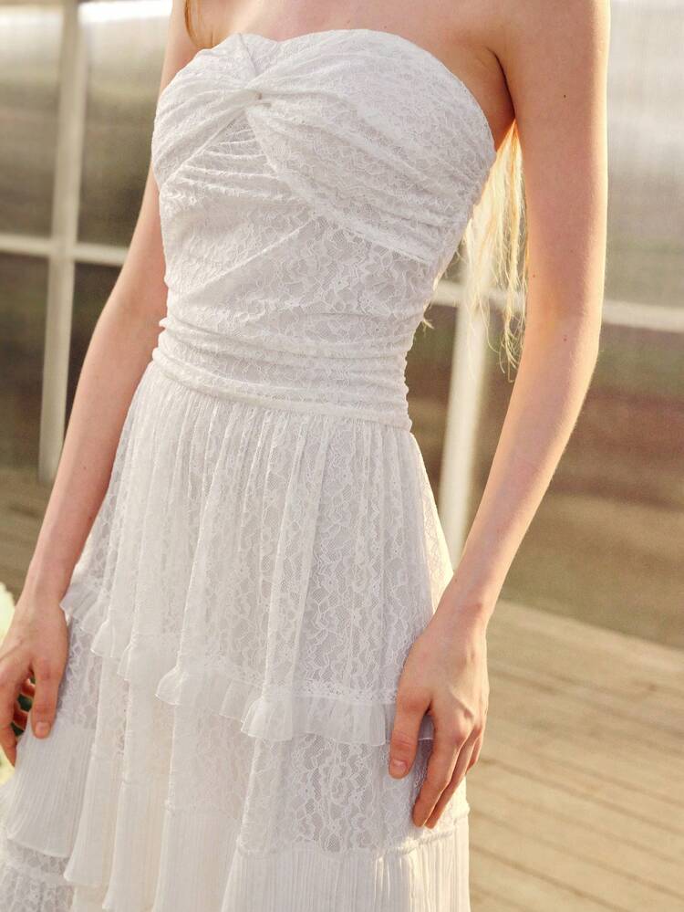 TWIST TIERED LAYER ROMANTIC DRESS