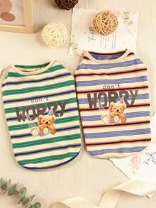 PETSIN 宠物春季新款狗狗服装 动物用品 宠物服装 狗狗背心 猫咪T恤 泰迪熊套装 小型动物服装 休闲酷炫背心 狗狗服装 猫咪服装 春夏两季新款背心 - 彩色 - 查看 5