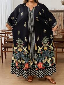 SHEIN CURVE+ 复古优雅女士连衣裙，提花甜心领休闲假日派对连衣裙，秋季女装，秋季穿搭，秋季连衣裙，冬季女装，冬季女装，圣诞节女装，圣诞节女装，圣诞节派对连衣裙，圣诞派对连衣裙，优雅派对连衣裙，优雅派对连衣裙 - 彩色 - 查看 7