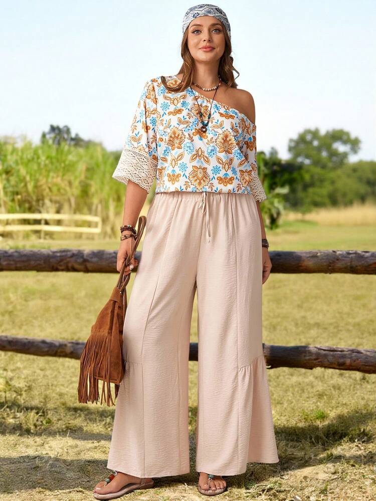 Plus Size Women's Vacation Style Printed Shirt And Pants Set Boho Outfit For Women Boho Chic Womens Clothing Zanzea Terno Pants And Blouse Zoo Outfits Women,Summer Holiday Outfits