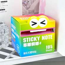 105 Transparent Pearlescent Sticky Notes - Gradient Color Cartoon Eyes Design, Smooth Writing Surface And Strong Adhesive, Suitable For Home Office School Organization, Decorative Stationery Supplies, Notepads, Study Aids, Interesting Patterns, High-Quality Paper, Workspace Organization, Premium Stationery, For Creative Professionals - Pearlescent - View 10