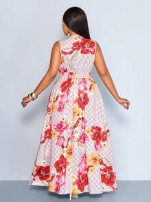 SOLERSUN Além disso, o vestido Plus Size Feminino com estampa retrô vibrante, decote halter nas costas, decote em V profundo e silhueta em A é perfeito para ocasiões como festivais de música, Páscoa, Nashville, temas boêmios, aniversários, formaturas, uso diário, férias, cruzeiros, praias e banhos de sol. - Rosa - Ver 4