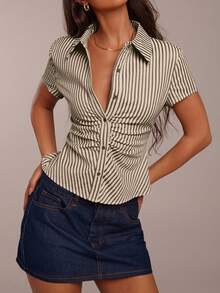 SHEIN Forever 21 Kỳ nghỉ hè trên bãi biển Hội chợ Phục hưng Hòa nhạc đồng quê Áo Y2K Tốt nghiệp Đi chơi Áo hở vai Lễ hội âm nhạc Sân bay Lễ Phục sinh Áo nữ Boho - màu xanh lá - Xem 1