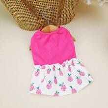 PETSIN 狗狗服装、猫咪服装、动物裙装、宠物春夏新品系列、幼犬连衣裙、公主风百搭连衣裙、条纹印花、小型动物服装、清凉防晒霜 - 彩色 - 查看 22